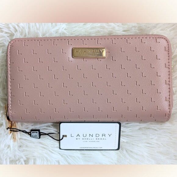 🩷 Laundry by Shelli Segal, Double Zip Long Wallet, Mauve, NWT Retail $58 - Picture 1 of 10
